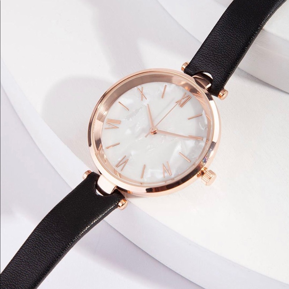 FASHION BLACK ROSE GOLD WATCH - Picture 1 of 5